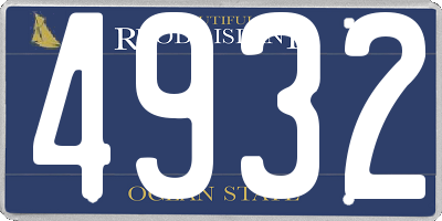RI license plate 4932