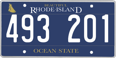 RI license plate 493201