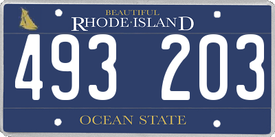 RI license plate 493203