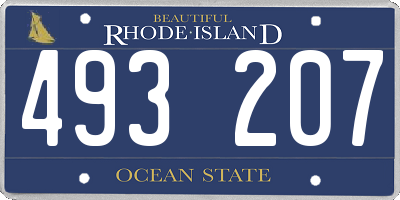 RI license plate 493207