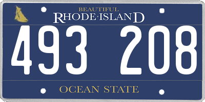 RI license plate 493208