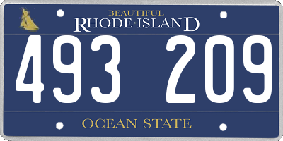 RI license plate 493209