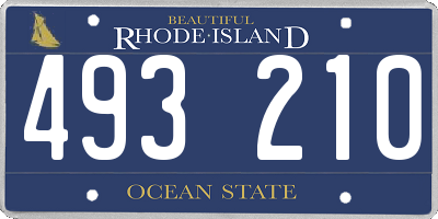 RI license plate 493210