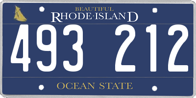 RI license plate 493212