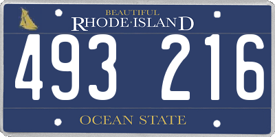 RI license plate 493216
