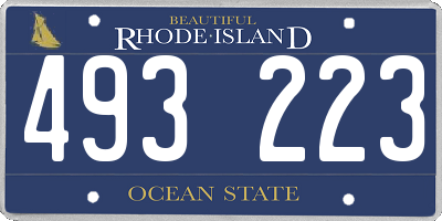 RI license plate 493223