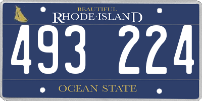 RI license plate 493224