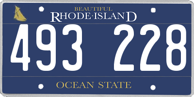 RI license plate 493228