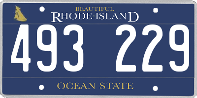 RI license plate 493229