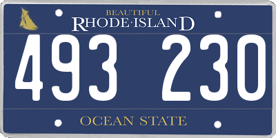 RI license plate 493230