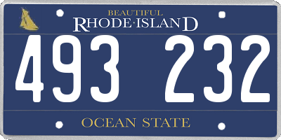 RI license plate 493232