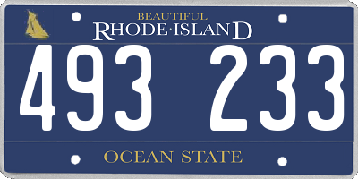 RI license plate 493233