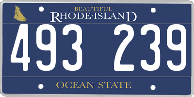 RI license plate 493239