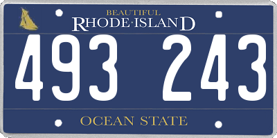 RI license plate 493243