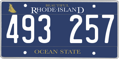 RI license plate 493257