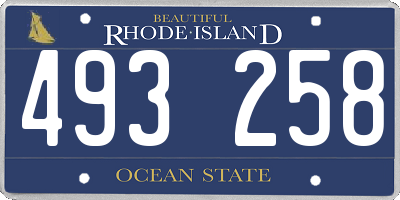 RI license plate 493258