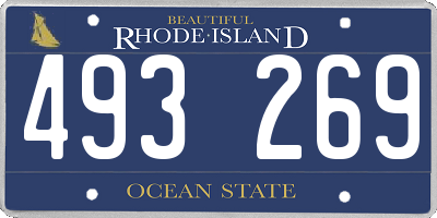 RI license plate 493269