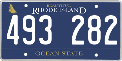 RI license plate 493282