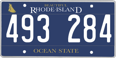 RI license plate 493284