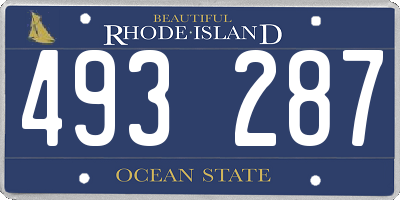 RI license plate 493287