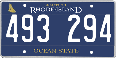 RI license plate 493294
