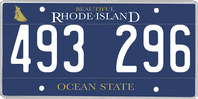RI license plate 493296