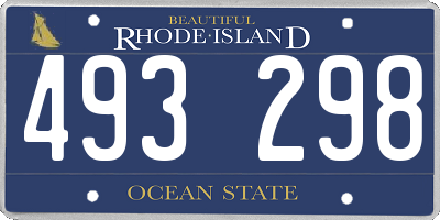 RI license plate 493298