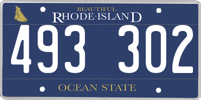 RI license plate 493302