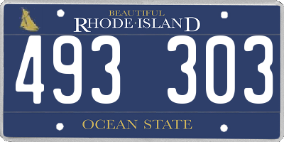 RI license plate 493303