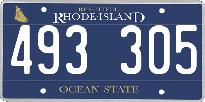 RI license plate 493305