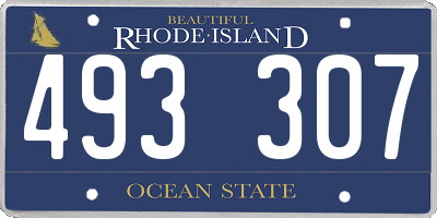 RI license plate 493307