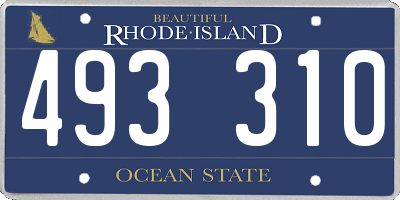 RI license plate 493310