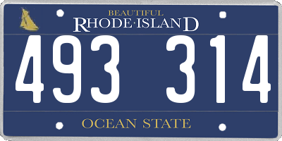 RI license plate 493314