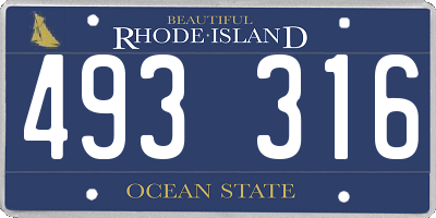 RI license plate 493316