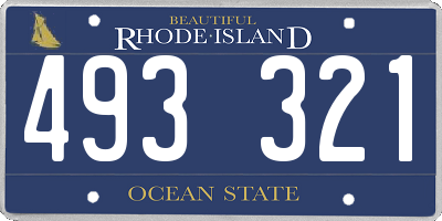 RI license plate 493321