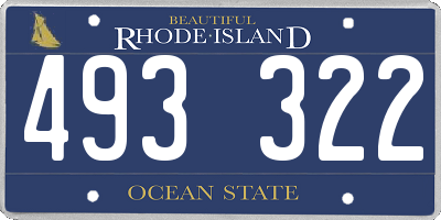 RI license plate 493322