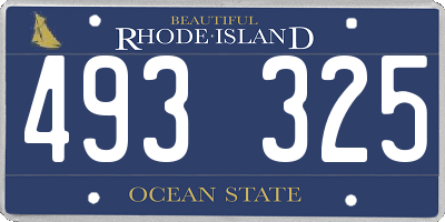 RI license plate 493325