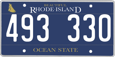 RI license plate 493330