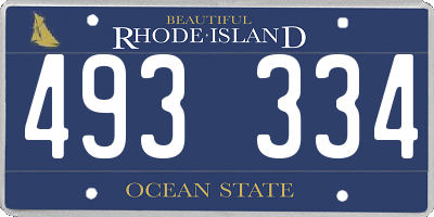 RI license plate 493334