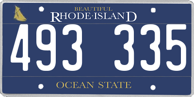 RI license plate 493335