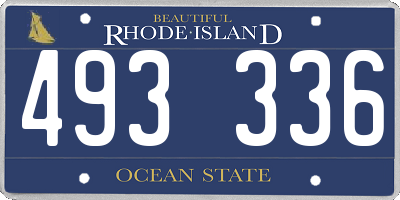RI license plate 493336