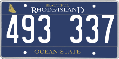 RI license plate 493337