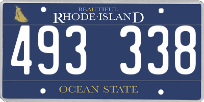 RI license plate 493338
