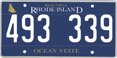 RI license plate 493339