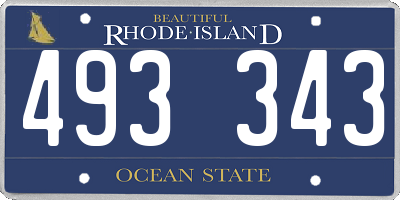 RI license plate 493343