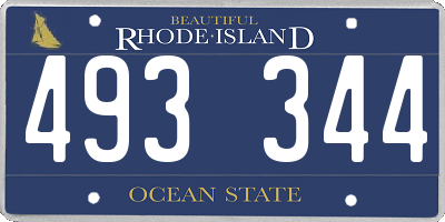 RI license plate 493344