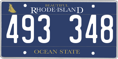 RI license plate 493348
