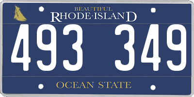 RI license plate 493349