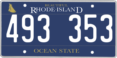 RI license plate 493353