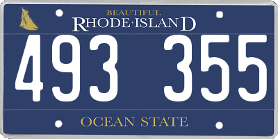 RI license plate 493355